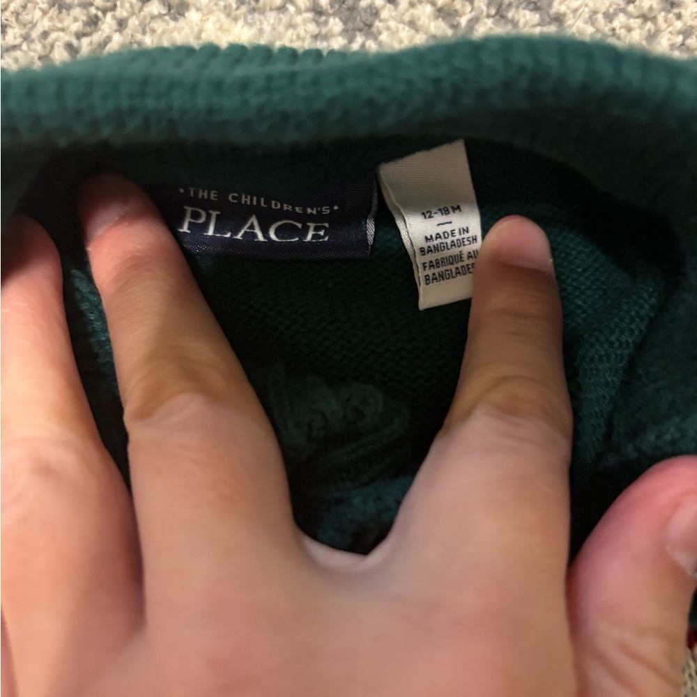 Green Train Pattern Sweater - Picture 2 of 2